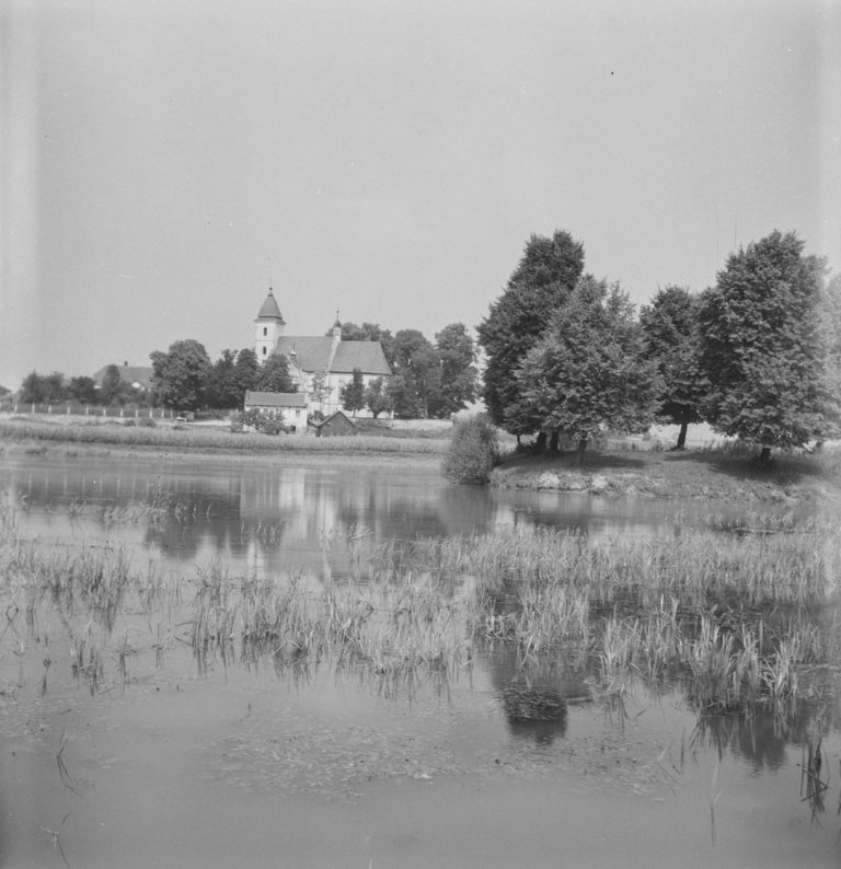 View of the church from the pond