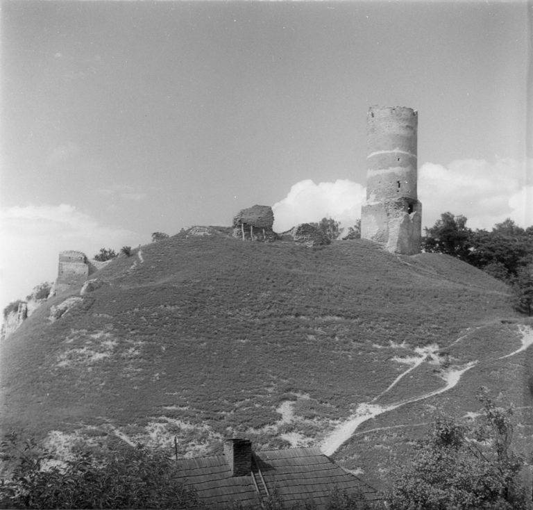 View of the castle and tower from the hill