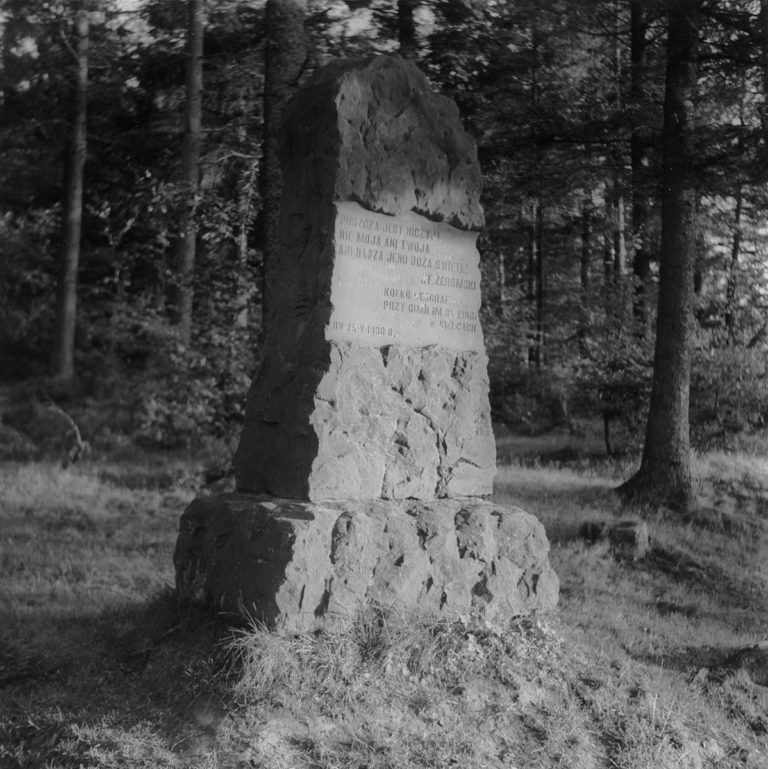 Stone with inscription St. Żeromski