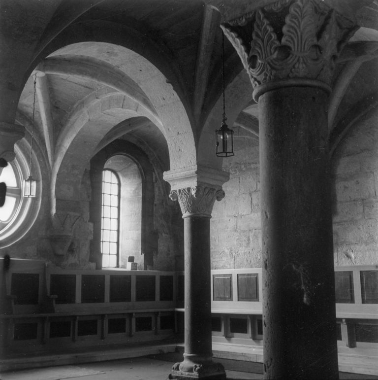 Refectory interior against the light